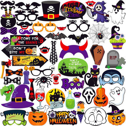 KatchOn Halloween Photo Booth Props, Pack of 56