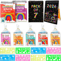 KatchOn Rainbow Scratch Art Notebook Set, Pack of 57 | Scratch Paper Art Party Favors for Kids, Bulk Classroom Birthday Gifts for Student Mini Rainbow Scratch Notebook