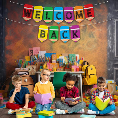 KatchOn Pre-Strung Welcome Back Banner - 10 Feet, Welcome Back Decorations