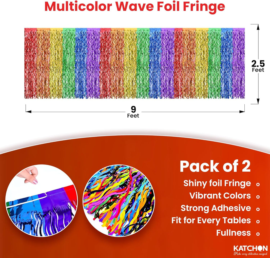 KatchOn, Rainbow Cloud Garland with Table Skirt - Pack of 8, Pre-Assembled | Table Skirt for Rainbow Party Decorations Colorful Birthday Decorations | Multicolor Classroom Decor, Pride Decorations