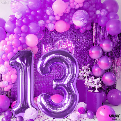 Purple Number 13 Foil Balloon - US