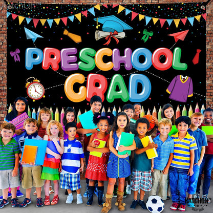KatchOn, Large Preschool Graduation Backdrop - 72x44 Inch | Preschool Graduation Banner for Preschool Graduation Decorations Class of 2026 Graduation Backdrop for Prek Graduation Decorations 2026