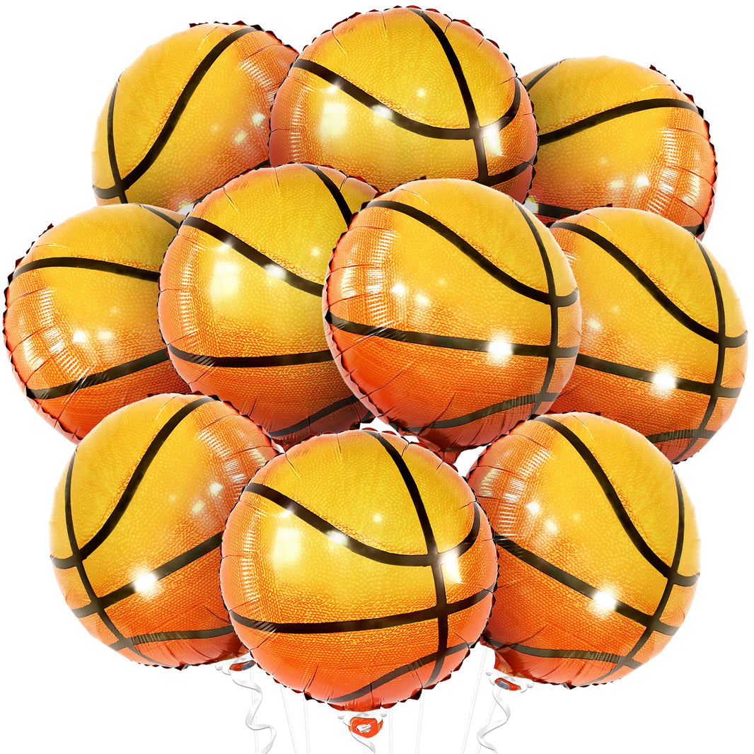 KatchOn, Big, Orange Foil Basketball Balloons - 18 Inch, Pack Of 10 | Basketball Decorations For Homecoming, basketball Birthday Party Decoration | Space Jam Party decorations, Sports Balloon Arch Kit