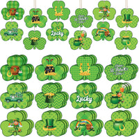 KatchOn, St Patrick Day Decorations - 36 PCS, Little DIY | Shamrock Garland, Shamrock Tree Ornament Irish, Green Lucky Clover Hanging Set for St Patricks Day Decorations, Supplies Holiday Home Decor