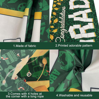 KatchOn, Congratulations Graduation Photo Banner - 72x44 Inch | Personalized Graduation Banner, Graduation Decorations Class of 2026 | Green Graduation Backdrop for 2026 Graduation Decorations 2026