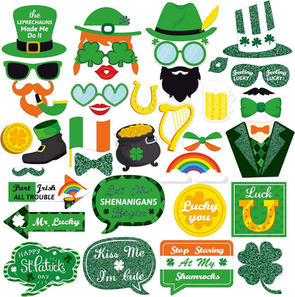 KatchOn, St Patricks Day Photo Booth Props - Pack of 38, St Patricks Day Decorations | St Patricks Day Photo Props, St Patricks Day Selfie Props, Saint Patricks Day Decorations | St Patricks Day Décor