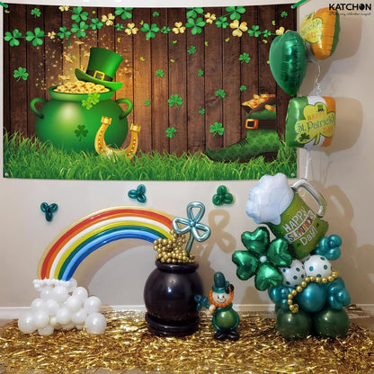 KatchOn, XtraLarge Happy St Patricks Day Banner - 72x44 Inch | St Patricks Day Backdrop for Photography | St Patricks Day Decorations Banners | Saint Patricks Day Banner for St Patricks Day Decor