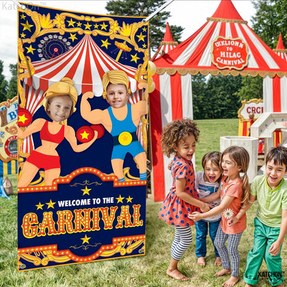 KatchOn, Carnival Photo Booth Backdrop - Large, 72x36 Inch | Carnival Photo Backdrop, Carnival Theme Party Decorations | Carnival Backdrop For Carnival Decorations | Circus Theme Party Decorations