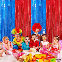 KatchOn Xtralarge Streamers - Red & Blue, 8x3.2 Feet | Fringe Curtain, Party & Carnival Decorations - Circus Theme