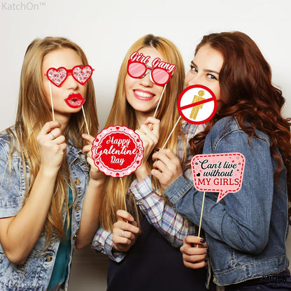 KatchOn, Red Galentines Photo Props - Pack of 35 | Galentine Photo Booth Props for Galentines Decorations | Galentines Day Decorations for Party | Galentines day photo props | Galentine Decor