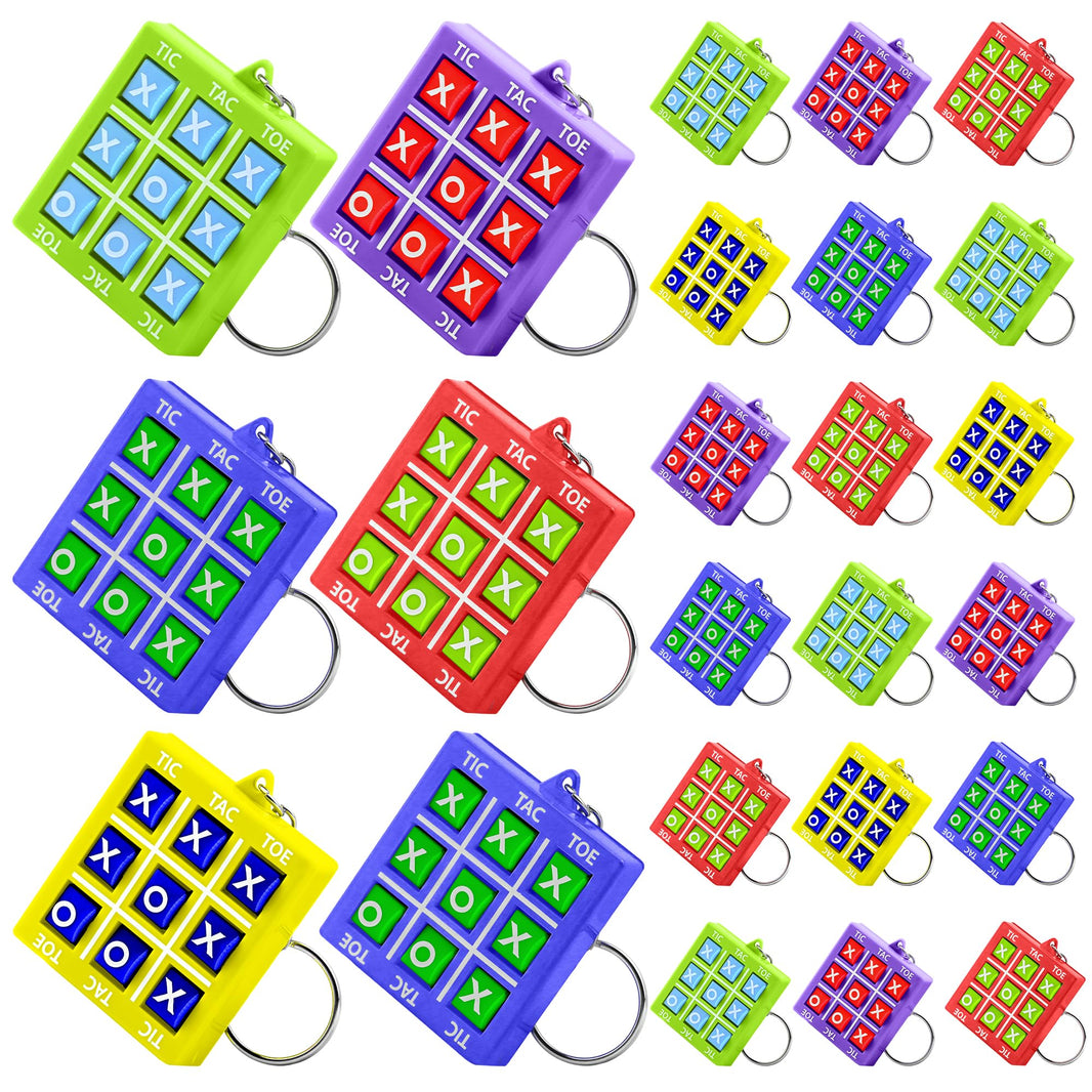 KatchOn Tic Tac Toe Game Keychains - Pack of 24 | Christmas Party Favors for Kids 4-8, 8-12, Thanksgiving Goodie Bag Stuffers, Travel Games for Kids, Classroom Prizes | Christmas Gifts for Kids