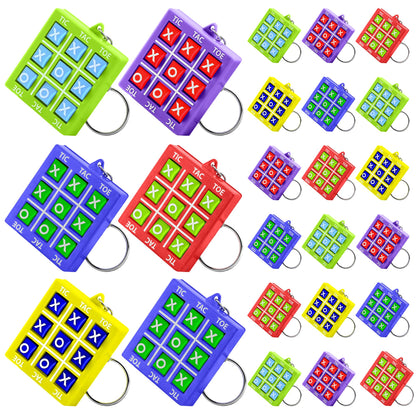 KatchOn Tic Tac Toe Game Keychains - Pack of 24 | Christmas Party Favors for Kids 4-8, 8-12, Thanksgiving Goodie Bag Stuffers, Travel Games for Kids, Classroom Prizes | Christmas Gifts for Kids