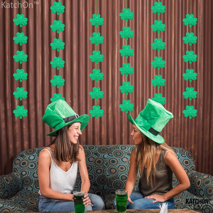 KatchOn, Glitter St Patricks Day Shamrock Garland - 6 Strings, No DIY | Shamrock Streamer, St Patricks Day Decorations | Shamrock Decorations | St Patricks Day Garland for St Paddys Day Decorations