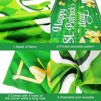 KatchOn, XtraLarge Happy St Patricks Day Banner - 72x44 Inch, St Patricks Day Backdrops for Photography | St Patricks Day Decorations Banners | Saint Patricks Day Banner for San Patrick Decorations