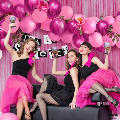 KatchOn, 60pcs Chrome Pink Balloons Set, 12 inch, Pack of 2 | Pink Party Decoration | Princess Birthday Decorations For Women     | Flamingo, Gender Reveal, Baby Shower, Bachelorette Party Decorations