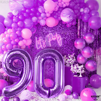 KatchOn, Big Purple 90 Balloon Number - 40 Inch | Purple 90th Birthday Balloon, 90th Birthday Decorations | Number 90 Birthday Balloon | 90th Birthday Balloons, 90th Birthday Party Decor