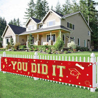 KatchOn, Xtralarge Red and Gold You Did It Graduation Yard Banner - 120x20 Inch | Red and Gold graduation Yard Banner for Outdoor Graduation Decorations 2026