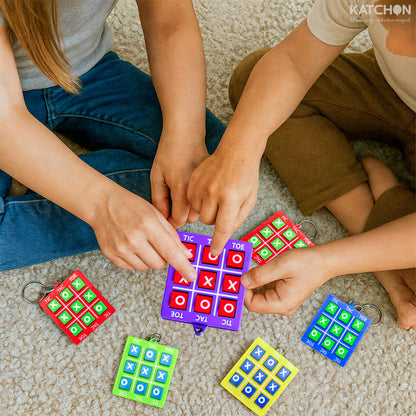 KatchOn Tic Tac Toe Game Keychains - Pack of 24 | Christmas Party Favors for Kids 4-8, 8-12, Thanksgiving Goodie Bag Stuffers, Travel Games for Kids, Classroom Prizes | Christmas Gifts for Kids