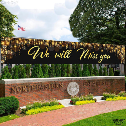 KatchOn, We Will Miss You Banner - 120x20 Inch | We Will Miss You Decorations | Graduation Yard Banner 2026 for Graduation Decorations for Class of 2026 | Farewell Banner, Farewell Decorations Party
