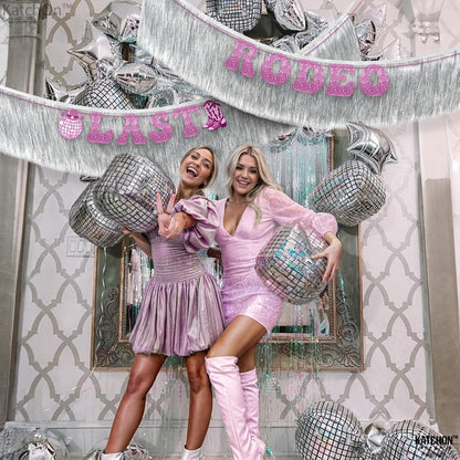 KatchOn, XtraLarge Silver Fringe Banner - 6.5 Feet, Pack of 2 | Fringe Garland for Party Prom Decorations 2025 | Silver Banner for Graduation Decorations 2025