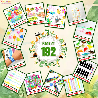 KatchOn, 192PCS Dinosaur Party Favors | Halloween Party Favors for Kids 4-8, Goodie Bags Stuffers | Pinata Stuffers, Carnival Prizes, Birthday Gifts | Kids Party Favors, Halloween Party Supplies