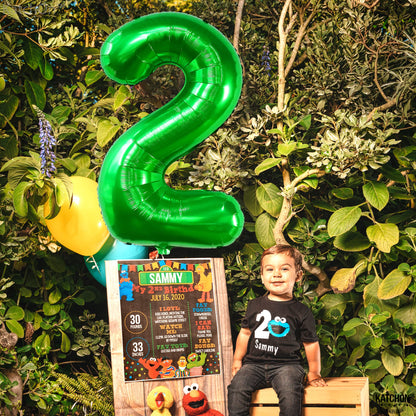 KatchOn Giant Green Number 2 Balloon, 40 Inches, Perfect for 2nd Birthday Decorations, Tractor Party Supplies, Dinosaur Theme