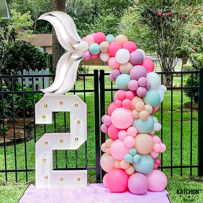 KatchOn, Silver Mermaid Tail Balloon - 25 Inch, Pack of 6 | Silver Mermaid Balloons for Mermaid Balloon Garland | Silver Foil Curve Balloon | Mermaid Tail Foil Balloon for Mermaid Birthday Decorations