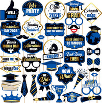 KatchOn, Graduation Photo Props 2026 - Pack of 40 | Blue and Black Grad Party Decorations | Grad Photo Props 2026 | 2026 Graduation Decorations