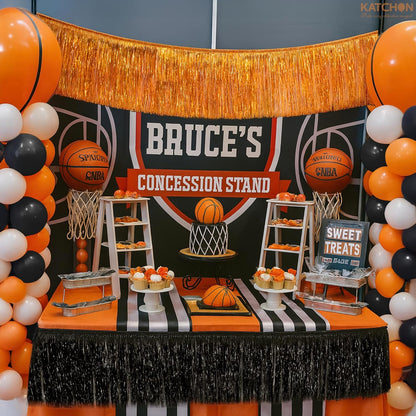 KatchOn, XtraLarge Black and Orange Fringe Banner - 6.5 Ft, Pack of 2 | Halloween Tinsel Garland for Halloween Decorations, Orange and Black Party Decorations | Foil Fringe Garland for Birthday Party