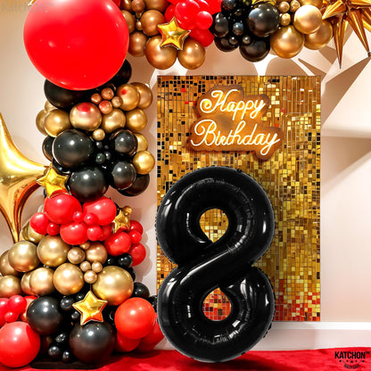 KatchOn, Giant Black 8 Number Balloon - 40 Inch | Black Number 8 Balloon | 8 Birthday Balloon, 8th Birthday Decorations Boys | Number 8 Balloon for 8 Year Old Boy Birthdays Decorations