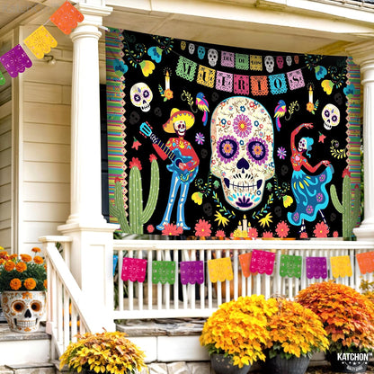 KatchOn Day of the Dead Backdrop 72x44 Inch
