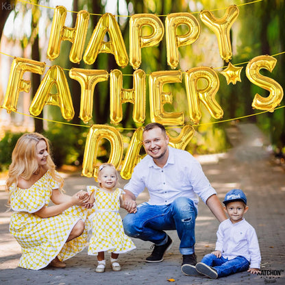 Katchon, Happy Fathers Day Balloon – 16-inch | Happy Fathers Day Banner For Fathers Day Decorations | Fathers Day Sign For Father's Day Decorations | Photo Booth Backdrop