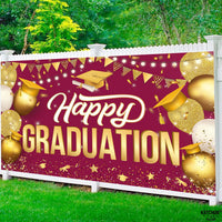 KatchOn, Happy Graduation Banner Maroon and Gold - XtraLarge, 72x44 Inch | Graduation Backdrop 2026 Graduation Decorations 2026 Congratulations Banner for Grad Party Supplies