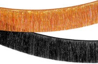 KatchOn, XtraLarge Black and Orange Fringe Banner - 6.5 Ft, Pack of 2 | Halloween Tinsel Garland for Halloween Decorations, Orange and Black Party Decorations | Foil Fringe Garland for Birthday Party
