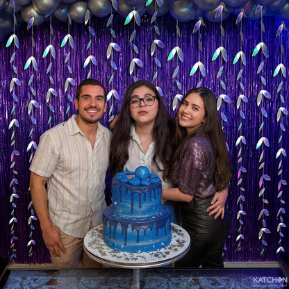 KatchOn, Iridescent Leaf Garland - Pack of 5 | Holographic Hanging Leaves Party Decorations | Iridescent Party Decorations | Holiday, Bridal Shower Decorations Supplies | Anniversary Decorations