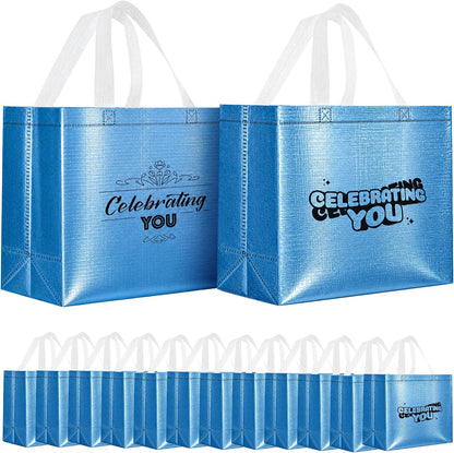 KatchOn Large Aqua Blue Gift Bags with Handles, 13 x 5 x 11, Set of 12
