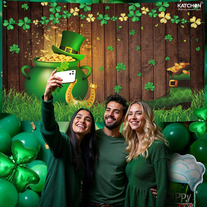 KatchOn, XtraLarge Happy St Patricks Day Banner - 72x44 Inch | St Patricks Day Backdrop for Photography | St Patricks Day Decorations Banners | Saint Patricks Day Banner for St Patricks Day Decor