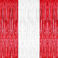 KatchOn, Red and White Streamers - 3.2x8 Ft, Pack of 3 | Red and White Fringe Curtain for Valentines Day Decorations | Fringe Backdrop for Proposal, galentines day decorations | Engagement Party Decor