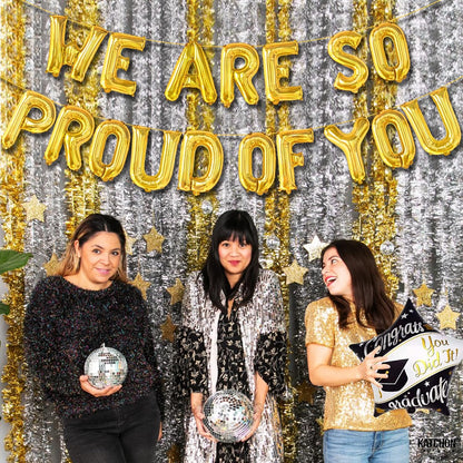 KatchOn, We Are So Proud Of You Balloons - 16 Inch, Gold Congratulations Balloons | We are so proud of you banner for Congratulations Decoration 2026 | Gold Grad Banner for Graduation Decorations 2026