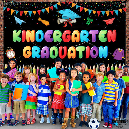 KatchOn, Kindergarten Graduation Backdrop - 72x44 Inch, Kindergarten Graduation Banner for Kindergarten Graduation Decorations 2026 | Kinder Graduation Backdrop, Graduation Decorations 2026