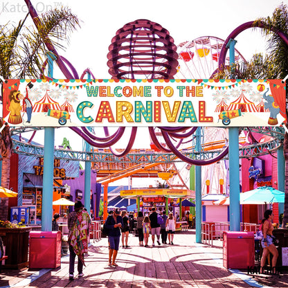 KatchOn, XtraLarge Welcome to the Carnival Banner - 120x20 Inch | Carnival Decorations for carnival Games for Party | Circus Theme Party Decorations