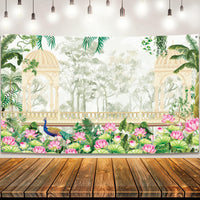 KatchOn, Peacock Photo Backdrop - 7.5×5 feets | Peacock Party Decorations | Mandir Backdrop, Indian Traditional Banner for Navratri, Durga Puja, Wedding, Housewarming Pooja | Happy Diwali Banner