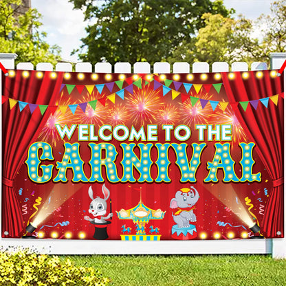 KatchOn, Welcome to the Carnival Banner - XtraLarge 72x44 Inch | Carnival Decorations, Circus Backdrop Banner | Circus Theme Party Decorations, Outdoor Events, Party Games, Photo Props Decor