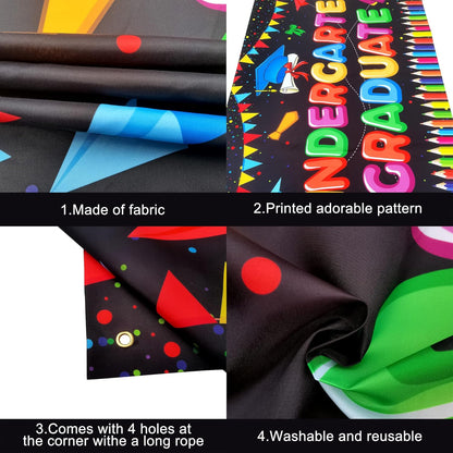 KatchOn, Kindergarten Graduation Backdrop - Large 72x44 Inch | Preschool Graduations Banner | Kindergarten Backdrop for Kindergarten Graduation Decorations 2026 | Kinder Graduation Banner
