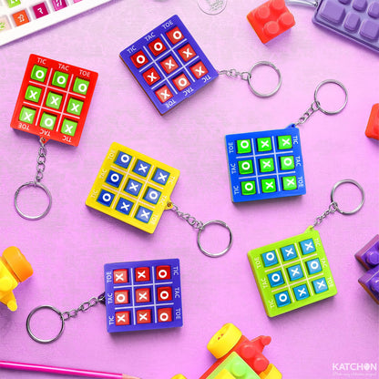 KatchOn Tic Tac Toe Game Keychains - Pack of 24 | Christmas Party Favors for Kids 4-8, 8-12, Thanksgiving Goodie Bag Stuffers, Travel Games for Kids, Classroom Prizes | Christmas Gifts for Kids