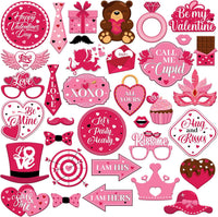 KatchOn, Pink Valentines Day Photo Props - Huge, Pack of 35 | Valentines Photo Booth Props for Valentines Day Decorations | Valentines Photo Props, Valentine Decorations | Galentines Day Decoration