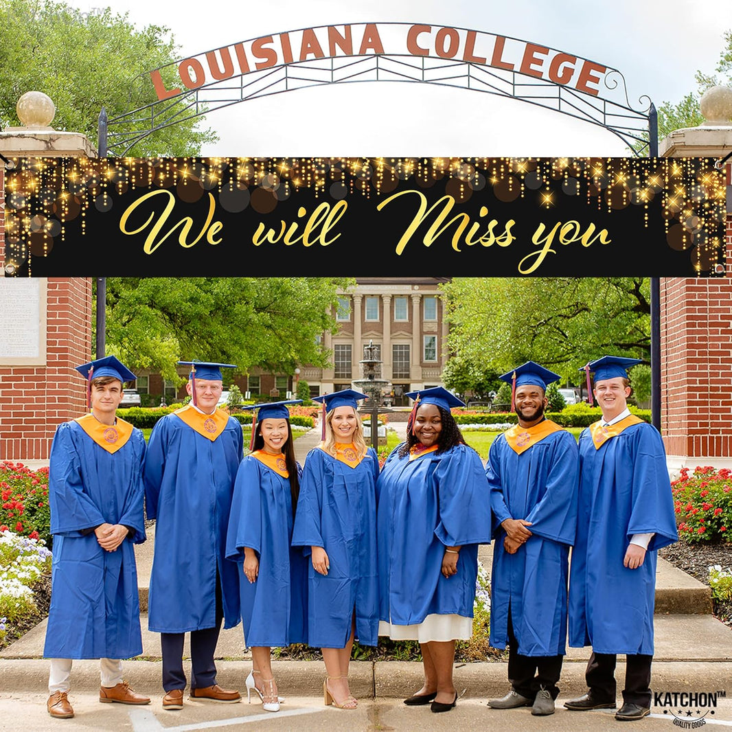 KatchOn, We Will Miss You Banner - 120x20 Inch | We Will Miss You Decorations | Graduation Yard Banner 2026 for Graduation Decorations for Class of 2026 | Farewell Banner, Farewell Decorations Party