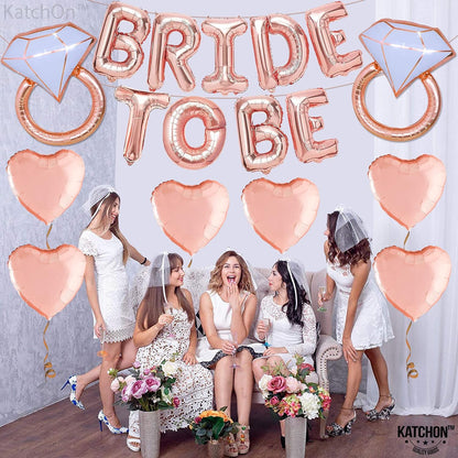 KatchOn, Rose Gold Bride To Be Balloons - Pack of 17 | Bride To Be Decorations | Bride Balloons for Bachelorette Party Decorations | Bridal Shower Balloons for Rose Gold Bridal Shower Decorations