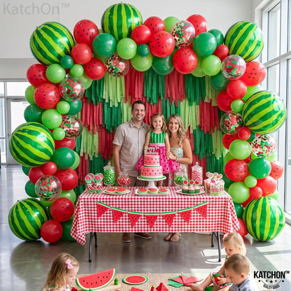 22 Inch Watermelon Balloons - Pack of 6, 4D Round One In A Melon Balloons | Summerween Party Decor | Watermelon Mylar Balloon, Watermelon Birthday Decorations | Summer Party Decoration, KatchOn