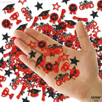 KatchOn, Shiny Glitter Red and Black Graduation Confetti - Pack of 300 | Congrats Grad Confetti for Class of 2026 Decorations | Red and Black 2026 Graduation Decorations | Grad Party Decoration 2026